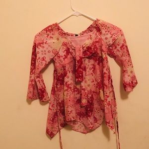 Pink floral blouse